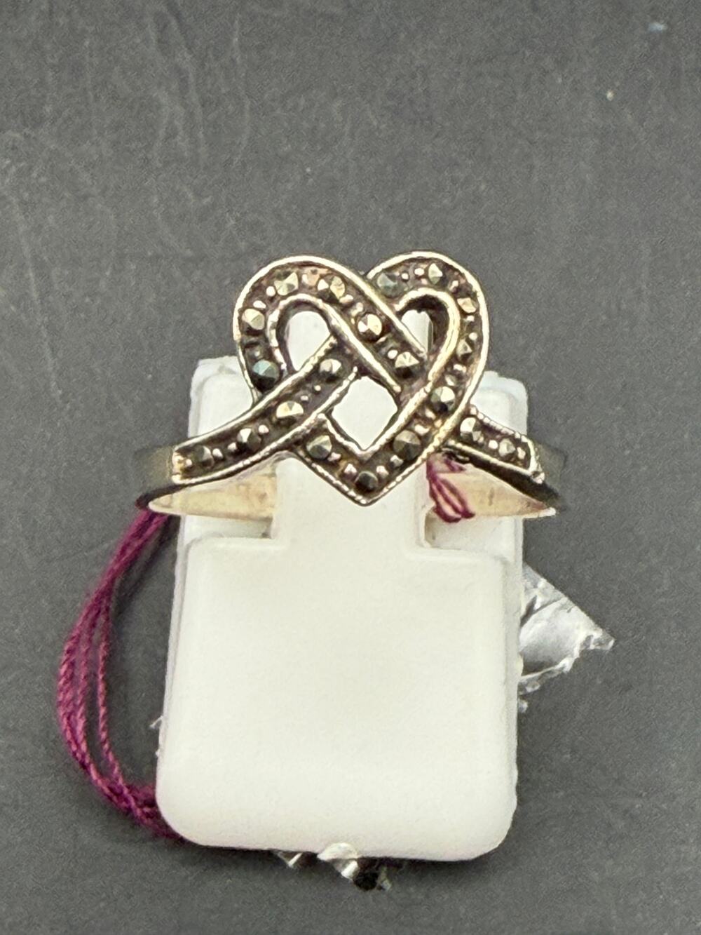 Vintage "NEW" Sterling Silver Cross Ring with Marcasite stones size 8